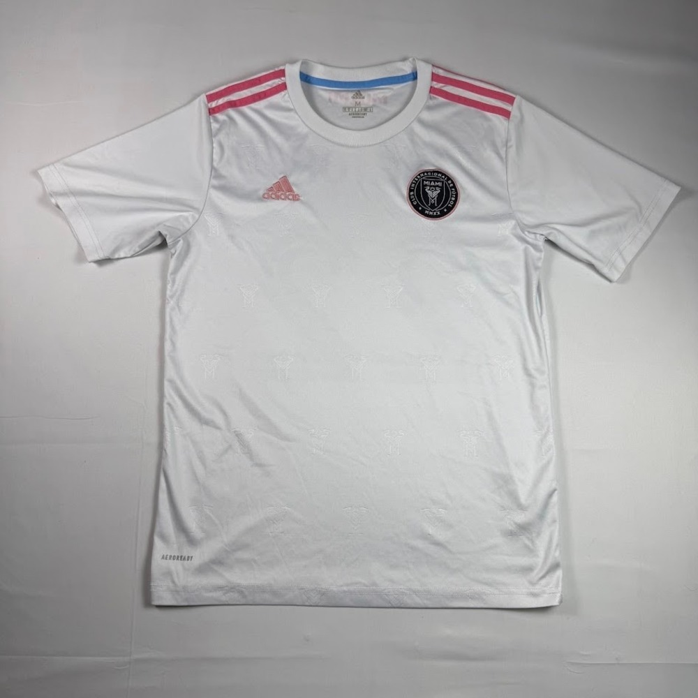 Adidas Inter Miami CF Victor 22 Soccer Jersey White Pink Mens Medium Aeroready